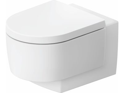 Vas wc suspendat Duravit Balcoon 37x54cm, Rimless, DuraShield, alb mat
