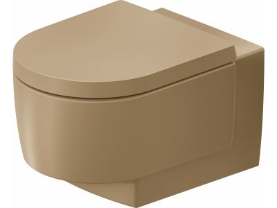 Vas wc suspendat Duravit Balcoon 37x54cm, Rimless, DuraShield, terra mat