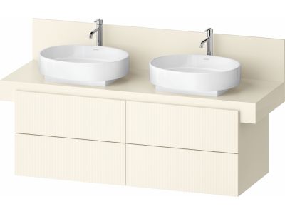 Dulap baza Duravit Balcoon 140x57cm, patru sertare cu inchidere lenta, ivory mat