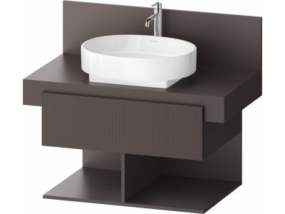 Dulap baza Duravit Balcoon 80x57cm, un sertar cu inchidere lenta, maro mat