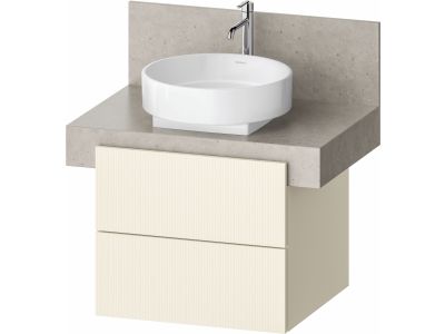 Dulap baza Duravit Balcoon 60x57cm pentru consola Mineral, doua sertare cu inchidere lenta, ivory mat