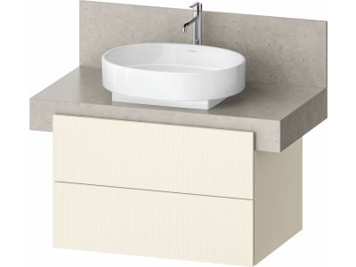 Dulap baza Duravit Balcoon 80x57cm pentru consola Mineral, doua sertare cu inchidere lenta, ivory mat