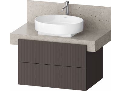 Dulap baza Duravit Balcoon 80x57cm pentru consola Mineral, doua sertare cu inchidere lenta, maro mat
