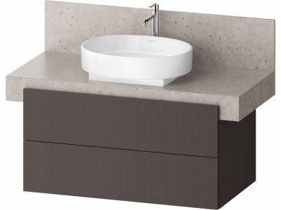 Dulap baza Duravit Balcoon 100x57cm pentru consola Mineral, doua sertare cu inchidere lenta, maro mat