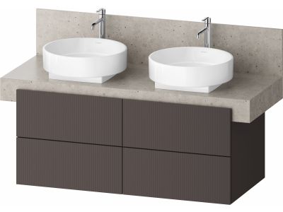 Dulap baza Duravit Balcoon 120x57cm pentru consola Mineral, patru sertare cu inchidere lenta, maro mat