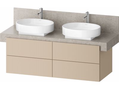Dulap baza Duravit Balcoon 140x57cm pentru consola Mineral, patru sertare cu inchidere lenta, sand beige mat