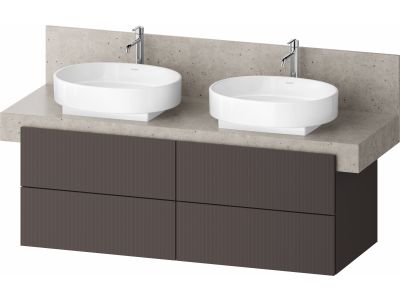 Dulap baza Duravit Balcoon 140x57cm pentru consola Mineral, patru sertare cu inchidere lenta, maro mat