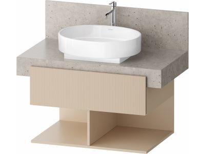 Dulap baza Duravit Balcoon 80x57cm pentru consola Mineral, un sertar cu inchidere lenta, sand beige mat