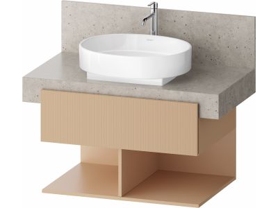 Dulap baza Duravit Balcoon 80x57cm pentru consola Mineral, un sertar cu inchidere lenta, terraccino mat