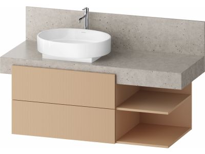 Dulap baza Duravit Balcoon 120x57cm pentru consola Mineral, doua sertare cu inchidere lenta, orientare stanga, terraccino mat