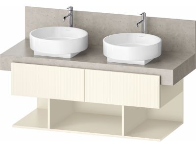 Dulap baza Duravit Balcoon 120x57cm pentru consola Mineral, doua sertare cu inchidere lenta, ivory mat