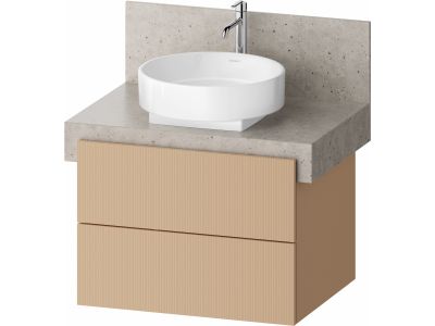 Dulap baza Duravit Balcoon 70x57cm pentru consola Mineral, doua sertare cu inchidere lenta, terraccino mat
