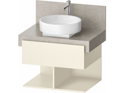 Dulap baza Duravit Balcoon 70x57cm pentru consola Mineral, un sertar cu inchidere lenta, ivory mat