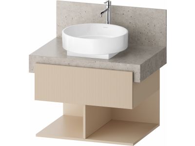 Dulap baza Duravit Balcoon 70x57cm pentru consola Mineral, un sertar cu inchidere lenta, sand beige mat