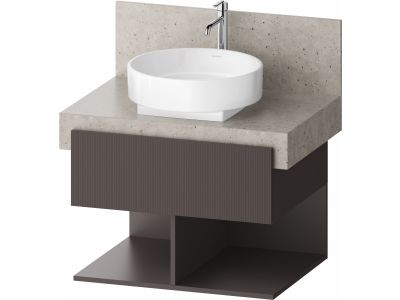 Dulap baza Duravit Balcoon 70x57cm pentru consola Mineral, un sertar cu inchidere lenta, maro mat