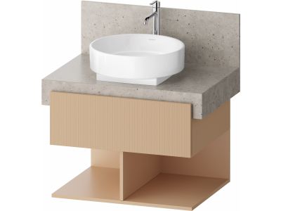 Dulap baza Duravit Balcoon 70x57cm pentru consola Mineral, un sertar cu inchidere lenta, terraccino mat