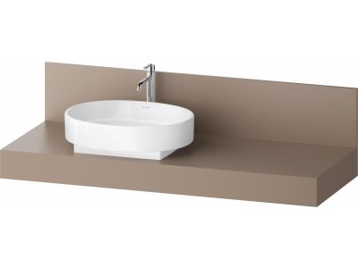 Consola pentru lavoar Duravit Balcoon Decor 140cm, cu un decupaj, orientare stanga, umbra mat