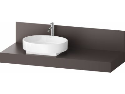 Consola pentru lavoar Duravit Balcoon Decor 140cm, cu un decupaj, orientare stanga, maro mat