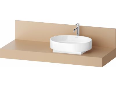 Consola pentru lavoar Duravit Balcoon Decor 140cm, cu un decupaj, orientare dreapta, terraccino mat