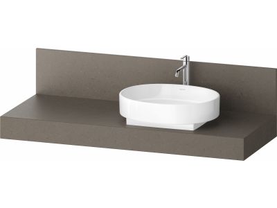 Consola pentru lavoar Duravit Balcoon Mineral 140cm, cu un decupaj, orientare dreapta, basalt mat