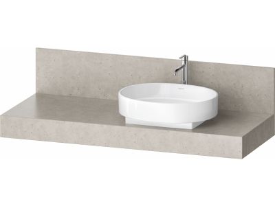 Consola pentru lavoar Duravit Balcoon Mineral 140cm, cu un decupaj, orientare dreapta, concrete mat