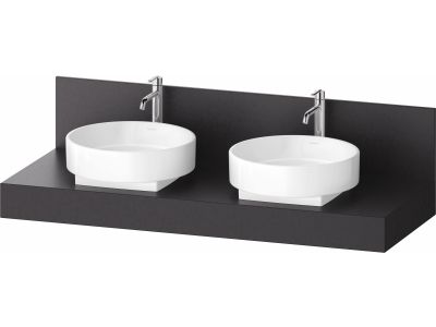 Consola pentru lavoar Duravit Balcoon Mineral 140cm, cu doua decupaje, lava mat