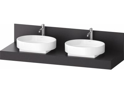 Consola pentru lavoar Duravit Balcoon Mineral 160cm, cu doua decupaje, lava mat