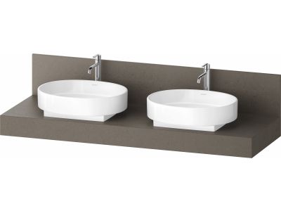 Consola pentru lavoar Duravit Balcoon Mineral 160cm, cu doua decupaje, basalt mat