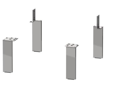 Set picioare pentru mobilier baie Duravit Universal, 15,2cm, 4 piese, crom
