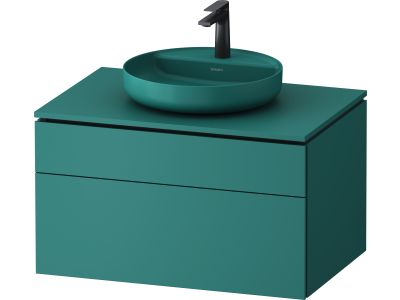 Dulap baza suspendat Duravit Vitrium pentru lavoare pe blat, 82cm, cu un sertar, turcoaz mat
