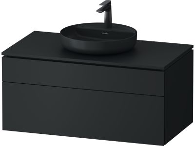 Dulap baza suspendat Duravit Vitrium pentru lavoare pe blat, 102cm, cu un sertar, antracit satin mat