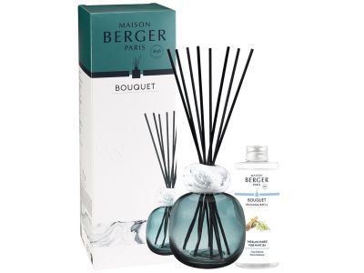 Difuzor parfum camera Maison Berger Mineral Bleu-Blanc cu parfum Pure White Tea 180ml