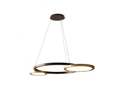 Suspensie Contardi Eclisse, design Massimiliano Raggi, LED 1x17W, 1x27W, h 134.5cm, bronz satinat, bronz inchis