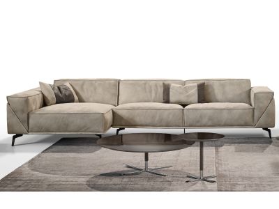 Canapea de colt Gamma Dandy Edwin 343x160cm stanga, piele Burt F613, HandMade in Italy