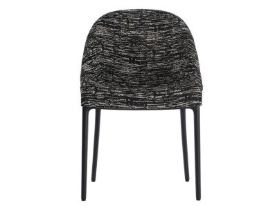 Scaun Kartell Eleganza Ela design Philippe Starck, cadru negru, tapiterie Melange Black