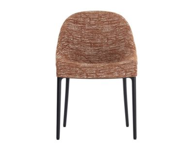 Scaun Kartell Eleganza Ela design Philippe Starck, cadru negru, tapiterie Melange Rust