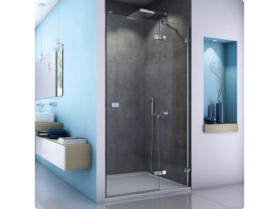Usa de dus pivotanta cu parte fixa Ronal (SanSwiss) Escura Aquaperle 100cm dreapta, sticla securizata transparenta 6mm, profil slefuit lucios