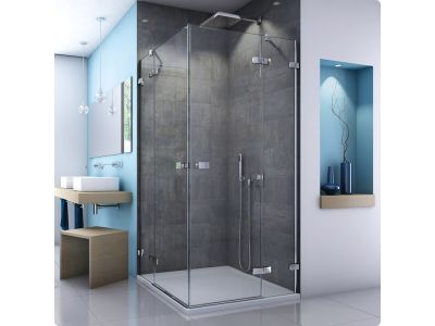 Cabina de dus patrata Ronal (SanSwiss) Escura Aquaperle 100x100cm, sticla securizanta transparenta 6mm, profil slefuit lucios