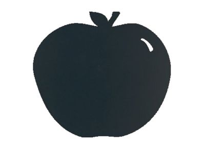 Tabla de scris autoadeziva Securit Silhouette Apple 31,6x29,1x0,3cm, include marker creta, negru