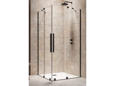 Usa de dus glisanta Radaway Furo Black KDD 90cm, deschidere stanga