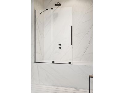 Paravan cada cu element culisant Radaway Furo Black PND II 160cm, orientare stanga