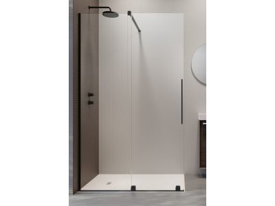 Cabina de dus tip Walk-in Radaway Furo Black 110 cm, orientare stanga