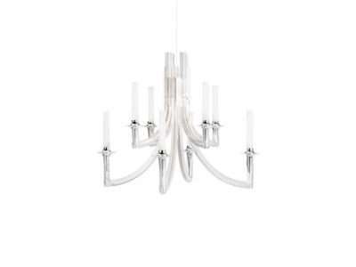 Candelabru Kartell Khan design Philippe Starck, d 77cm, 8x max 5W E14, transparent