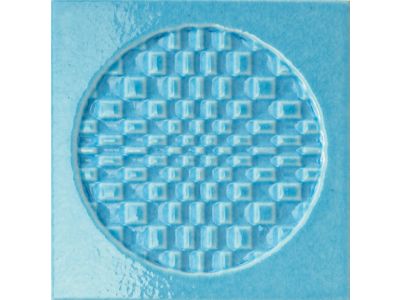 Faianta Iris Citta di Faenza 15x15cm, 10mm, Azzurro Decoro Glossy