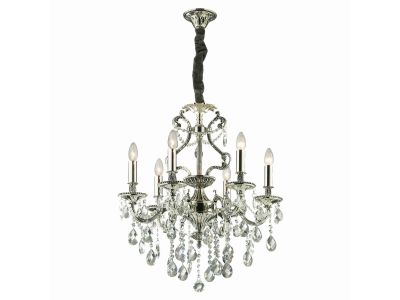 Lustra Ideal Lux Gioconda SP6, 6x40W, 62x93-118cm, argintiu