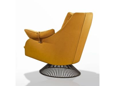 Fotoliu rotativ Gamma Dandy Gloss, piele Burt F618, HandMade in Italy