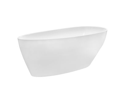 Cada freestanding Besco Goya Matt 160x70cm, alb mat, sifon click-clack cu top cleaning alb