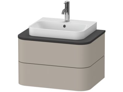 Dulap baza suspendat Duravit Happy D.2 Plus 65cm, cu 2 sertare, taupe mat satinat