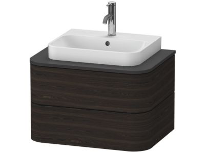 Dulap baza suspendat Duravit Happy D.2 Plus 65cm, cu 2 sertare, furnir lemn de nuc