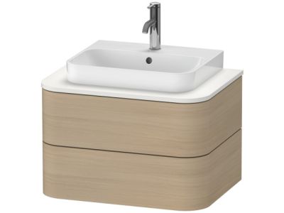 Dulap baza suspendat Duravit Happy D.2 Plus 65cm, cu 2 sertare, furnir lemn stejar mediteranean